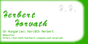 herbert horvath business card